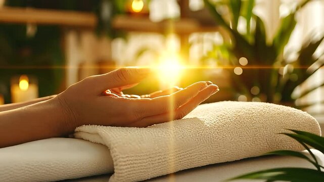 Reiki Therapy Session in Nature Inspired Environment