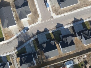 Suburban neighborhood under construction