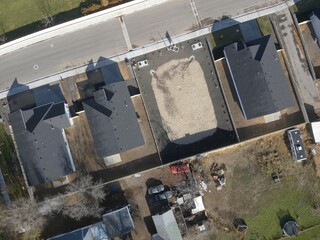 Suburban neighborhood under construction