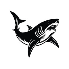 Shark Silhouette Vector Illustration Art for Ocean and Marine Design