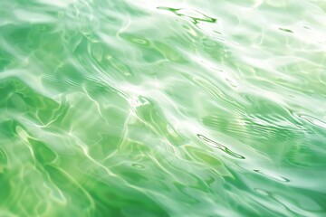 A serene view of tranquil green water rippling gently, reflecting light with soothing textures and depth.