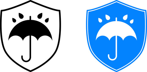 Water resistant icon vector. Waterproof sign. Water icon illustration.