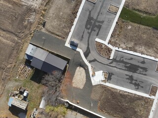Suburban neighborhood under construction
