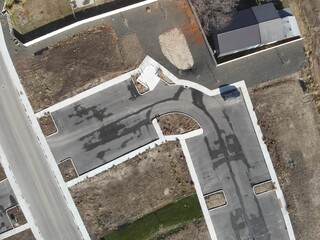 Suburban neighborhood under construction