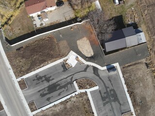Suburban neighborhood under construction