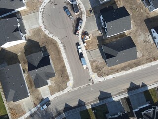 Suburban neighborhood under construction
