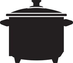 Rice cooker black silhouette vector illustration