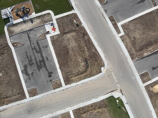 Suburban neighborhood under construction