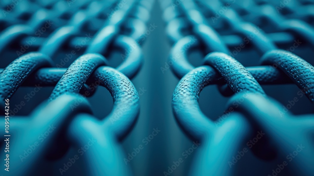 Aufkleber futuristic teal chain link network abstract digital background technology texture