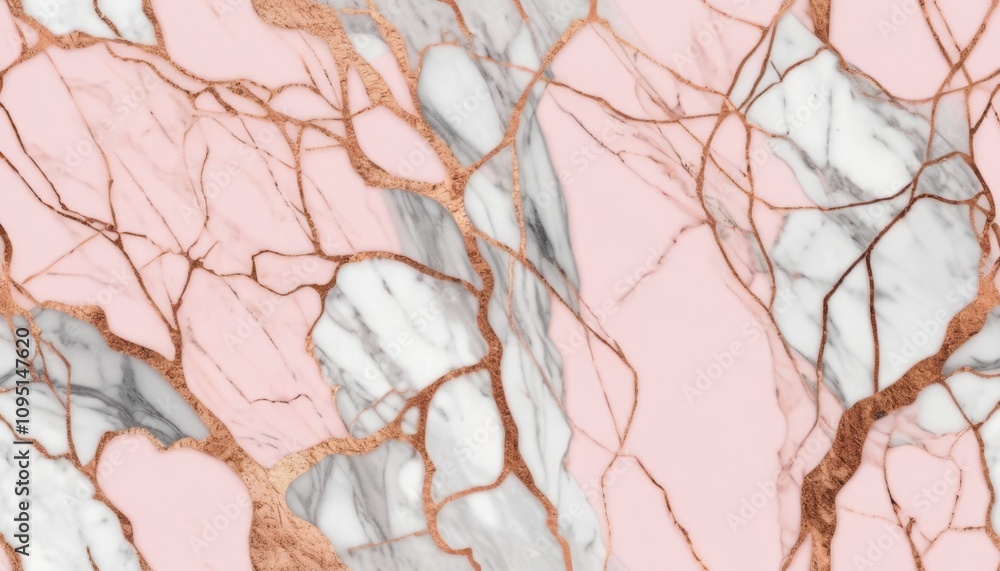 Poster elegant rose gold marble texture showcasing intricate patterns and harmonious colors suitable for va