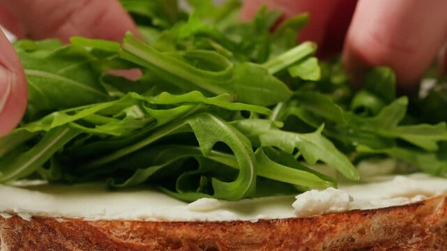 American pastrami sandwich in New York ham meet cuts. chef cooking Famous thick cut sous vide beef sandwich on restaurant cafe kitchen. Bread with curd cheese. Studio shot close up.