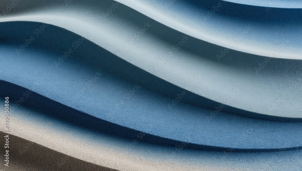 Aufkleber flowing waves and textured shades of blue sand create a serene visual experience for artistic and de