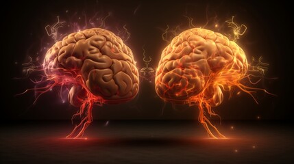 Fototapeta premium Exploring the roles of right and left brain hemispheres in creativity and cognitive function