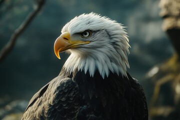 Majestic Bald Eagle Portrait in Detailed Focus