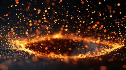 Naklejka premium Dynamic action dialogue during a duel, text formed by sparks and fire, 3D illustration