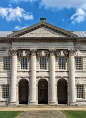 A stunning example of classical architecture at the Old Royal Naval College in Greenwich, London.