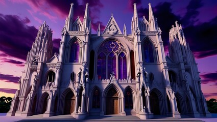 Obraz premium Fantasy Gothic Cathedral at Twilight