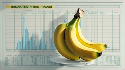 Banana nutrition insights kitchen setting infographic display bright environment informative viewpoint healthy eating concept