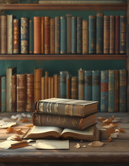 old books in the library