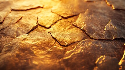 Close up of a golden textured surface abstract background