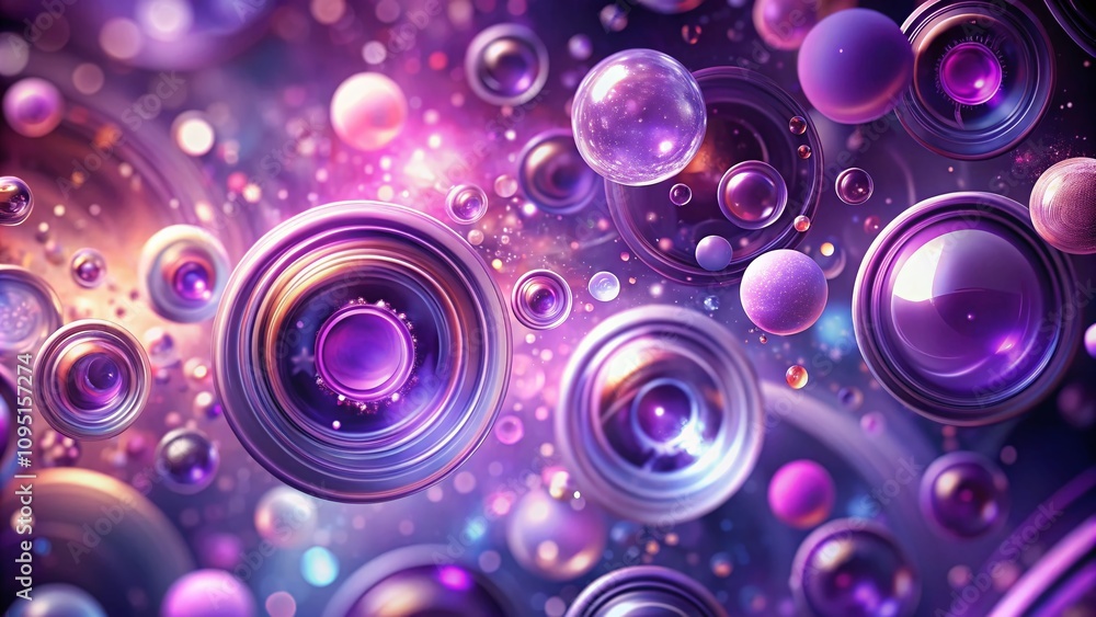 Aufkleber vibrant purple background with dynamic circles and effects for abstract art and design projects