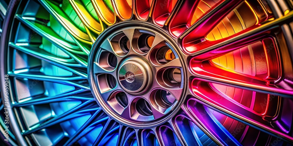 Poster vibrant wheel colour chart displaying a spectrum of shades for creative projects and design inspirat