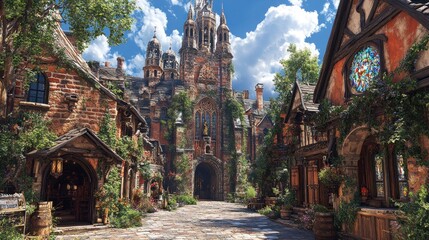 Fototapeta premium Medieval Village Architecture