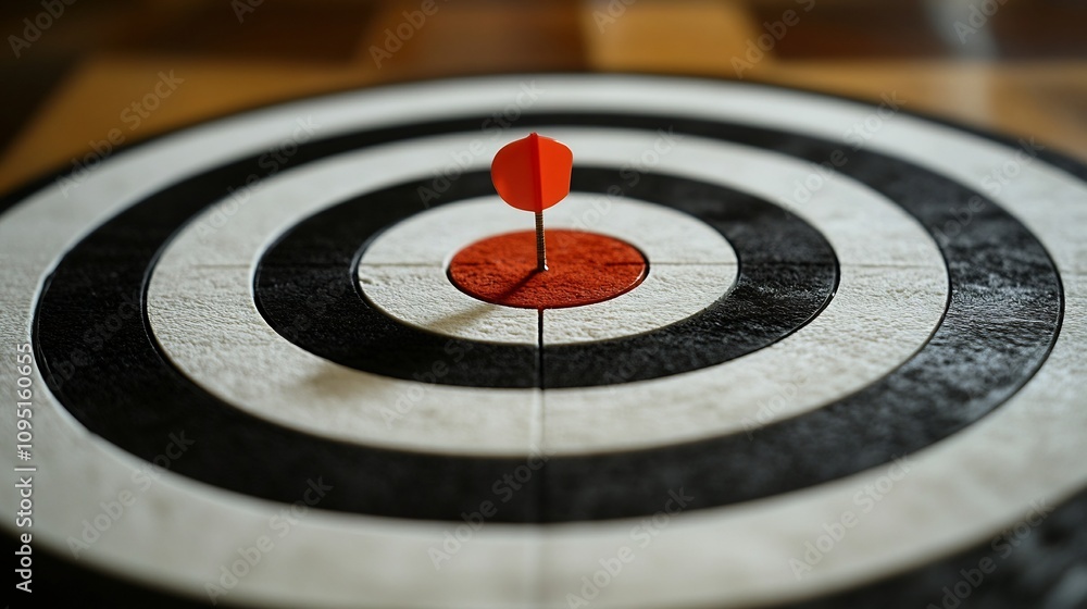 Aufkleber a dartboard with a red bullseye representing the achievement of financial goals profit recognition a