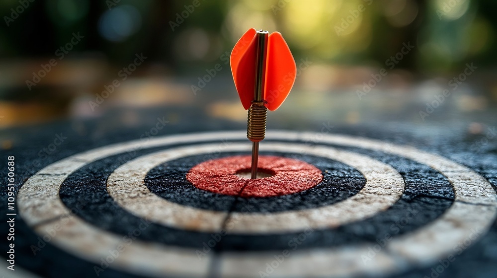 Aufkleber dart hitting the center of a dartboard bullseye target this image symbolizes the concept of achievin