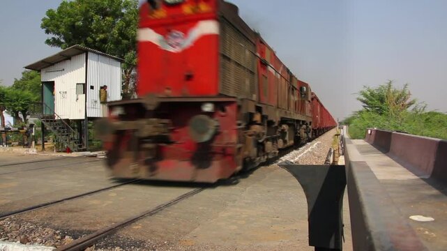 freight train moving on railways in India
