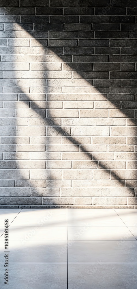 Poster a minimalist wall with light shadows creating a serene and modern atmosphere.