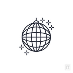 disco ball icon. disco ball Symbol sign for mobile concept and web design. Vector icon, Logo illustration, Vector graphics