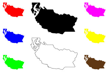 Fototapeta premium Pierce County, State of Washington (U.S. county, United States of America, USA, U.S., US) map vector illustration, scribble sketch Pierce map