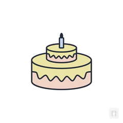 birthday cake icon. birthday cake Symbol sign for mobile concept and web design. Vector icon, Logo illustration, Vector graphics