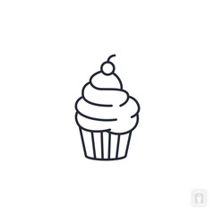 cupcake icon. cupcake Symbol sign for mobile concept and web design. Vector icon, Logo illustration, Vector graphics