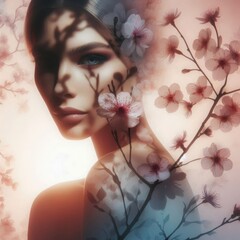 Fototapeta premium Ethereal Beauty with Blossoms in Soft Light