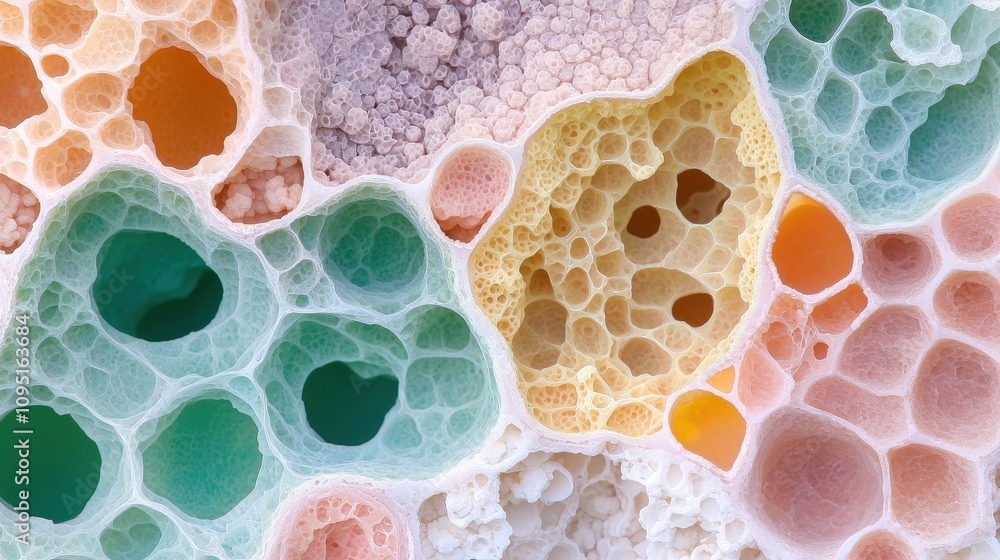 Aufkleber abstract pastel cellular structure microscopic honeycomb texture background