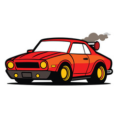 red car isolated on white