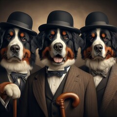 Bernese Mountain Dogs Portrait