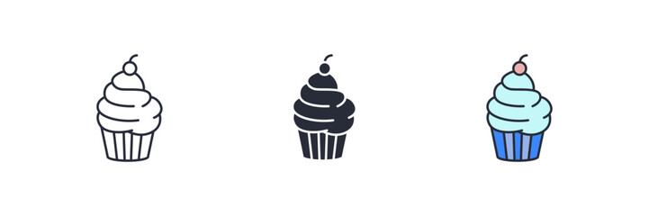 cupcake icon. cupcake Symbol sign for mobile concept and web design. Vector icon, Logo illustration, Vector graphics