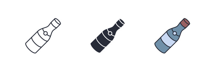 champagne bottle icon. champagne bottle Symbol sign for mobile concept and web design. Vector icon, Logo illustration, Vector graphics