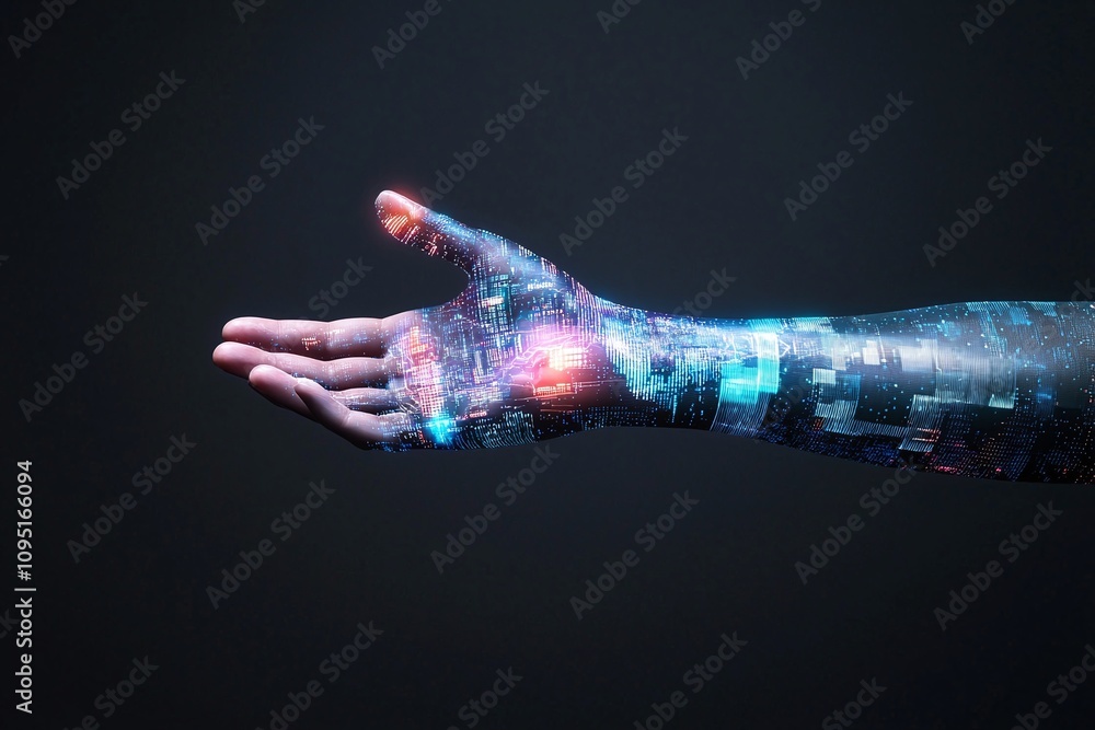 Poster biometric sensor patch digital technology for futuristic data interaction and innovation.