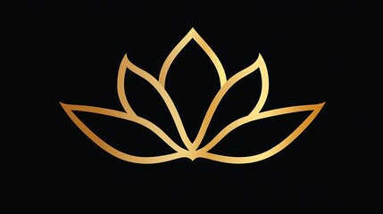 Fototapeta premium Golden Lotus Flower Elegant Minimalist Design