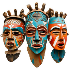 Vibrant African masks showcasing rich cultural heritage and artistic expression