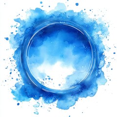 A blue circle with white background