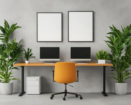 Dualpurpose workspace with convertible desks and hidden storage, optimized for small spaces, modern office interior design, versatility