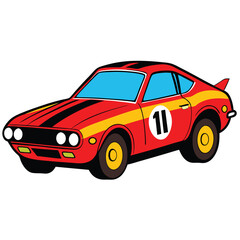 red car isolated on white