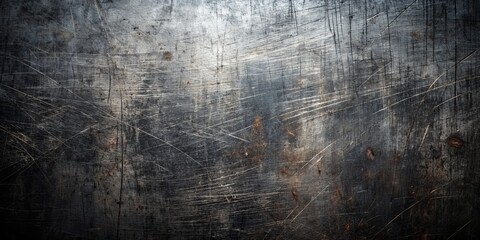 Obraz premium Scratched and Worn Metal Texture A Dark, Abstract Background with a Distressed Aesthetic