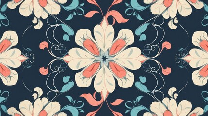 Elegant Minimalistic Ornament Pattern Wallpaper Design