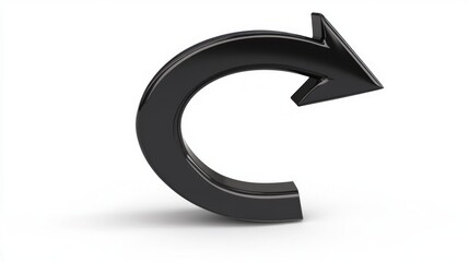 Glossy Black Arrow Symbol Graphic Design